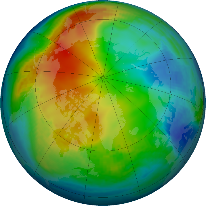 Arctic ozone map for 29 November 2000